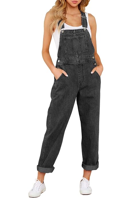 USKEES Basic Denim Dungarees - Pale 