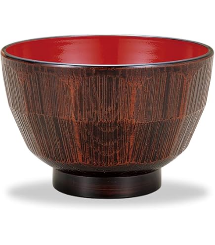 汁椀10客　朱　若泉漆器 Amazon｜若泉漆器 割烹漆器 6寸大名椀 溜刷毛目内朱 1-210-8｜汁椀