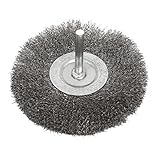 uxcell クリンプワイヤーホイールブラシ 6mmx100mm 金属 スチール ポリッシャー 1個入り