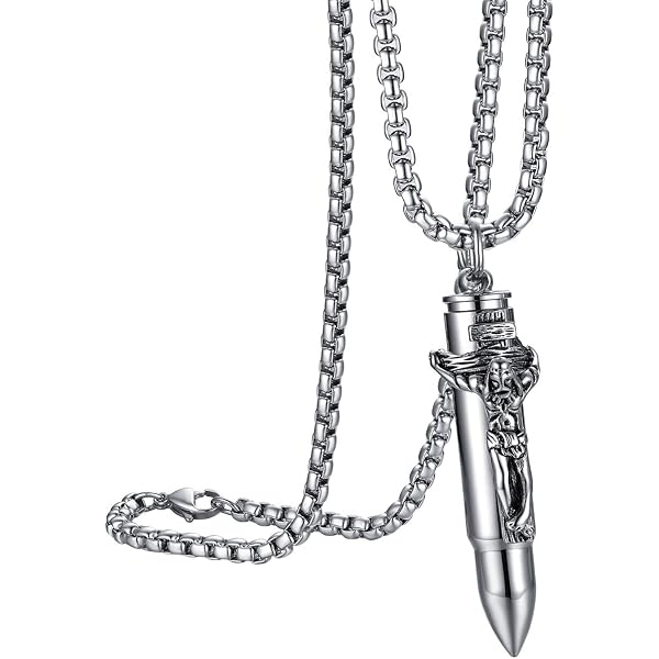 Amazon | [JEWELRYWE] 弾丸ネックレス メンズ 遺灰ネックレス