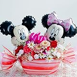 ミッキー ＆ ミニー バルーンフラワー 花柄 イエロー オレンジ 系 サプライズ ギフト
