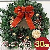 クリスマスリース 玄関 手作り[オレゴンモミのクラシックベリーリース] 生 オレンジ