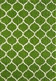 (Green & Ivory, 120_x_170_cm) - A2Z RUG Cosy Super Trellis Shaggy Rugs Green & Ivory 120x170 cm - 0.