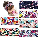 YiZYiF 6pcsベビー女の子ウサギ耳ヘアバンドターバンFlower Headwrap