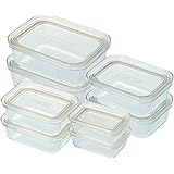アイリスオーヤマ 耐熱ガラス容器 保存容器 8点セット スリム収納 冷凍 食洗機 電子レンジ オーブン 可能 TGS-8S クリア