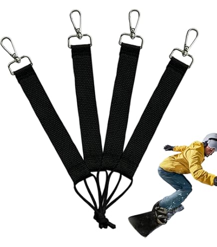 Amazon | ナイロンスノーボードリーシュコード4本、キーリング付き