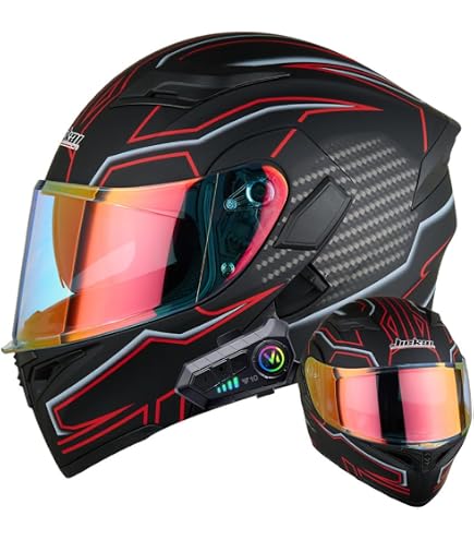 新品！2XL！Bluetoothスピーカー付　フルフェイス　ダブルシールド Amazon.co.jp: 顔全体 バイク用品 Bluetoothフルフェイス システム