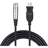 サファイア USBマイクロフォンケーブル ケーブル 3M USB-XLRプラグ マイクロフォンオーディオケーブル USB変換ケーブル PCマイク用 スタジオ録音 カラオケ ステージライブパフォーマンス 大学音楽祭 マイクケーブル ブラックカバー シル