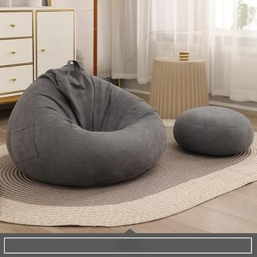 グレー ビーンバッグチェア ファブリック Amazon.co.jp: 耐久性 ビーンバッグチェア 2人掛け 大空間
