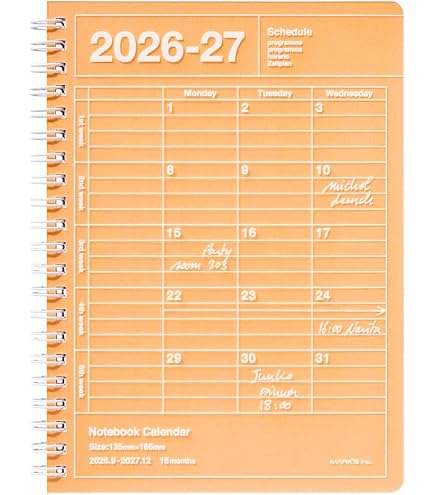 Amazon.co.jp: 手帳 2026年9月始まり2027年8月まで 1日1ページ A5
