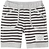 《H28年夏物》 nico hrat(ニコフラート) 製品洗い加工済み 天竺ボーダーハーフパンツ 110cm/BK NO.B-261033