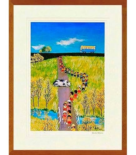 Amazon.co.jp: 絵画 版画 谷内六郎・からすのたき火 インテリア
