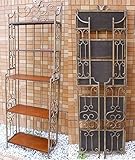 アイアン家具 ロートアイアン 木製棚5段オープンシェルフ アイアンフレーム 店舗什器5段シェルフ メーカー直送品! 男前インテリア