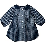 《春秋冬対応》SCHNEE(スネー) 布帛チェックワンピース 80cm /ネイビー NO.F-661055