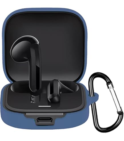 Redmi Buds 4 ケース シリコン アクセサリー カラビナ付き 黒 Amazon | Redmi Buds 4 Active 用 ケース 全面保護カバー シリコン