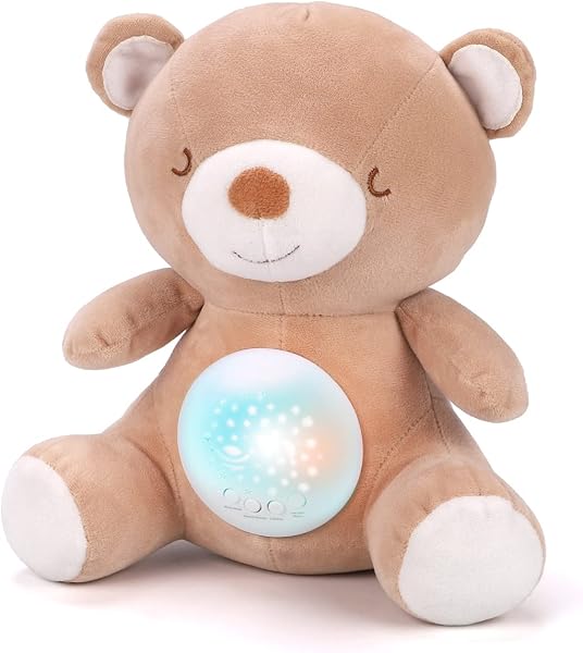KaeKid 寝かしつけおもちゃ 赤ちゃん おもちゃ ホワイトノイズ オルゴール プラネタリウム 家庭用 睡眠誘導マシン くま ぬいぐるみ 新生児 おもちゃ 1歳 出産祝い 女の子 男の子 子供 誕生日プレゼント - 1