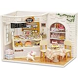 piberagi DIY Miniature Dollhouse Kit, 1:24 Scale Creative Room Mini Wooden Doll House with Furniture Plus Dust Proof for Kids