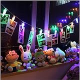 ストリングライト　LED　DIY、SIMPLE DO　クリップライト　ソーラー充電式　写真クリップ　飾り　20LED　自動ON/OFF　多色　クリスマス/ハロウィン/新年/結婚式/誕生日/パーティー(