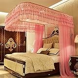royal- U型レール釣りロッドTelescopic Mosquito Net three-doorダブル暗号化Thickeningステンレススチールブラケット 1.8m (6 Feet) Bed 