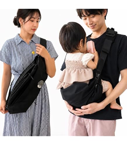 Amazon.co.jp: Mika Hugsling Bag Black 抱っこひも×ショルダーバッグ