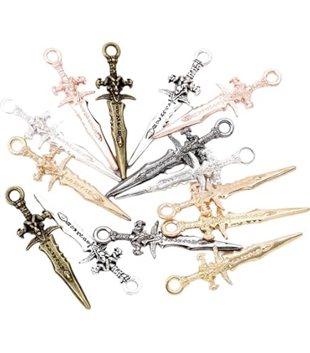 Amazon.co.jp: 100個 ネイルアートチャーム ネイルパーツ メタル 剣 3D