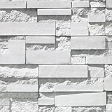 (ハンメロ)HANMERO リピング 部屋 ふすま diy リフォーム用おしゃれなレンガ壁紙 のりなし はがせる ビニール 石目調 グレー