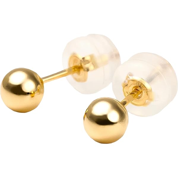 Amazon | 【18金ピアス】 丸玉ピアス 10mm イエローゴールド
