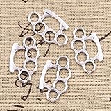 チャームペンダント12個パンチナックル24X14MmメッキDIYジュエリー作りとクラフト