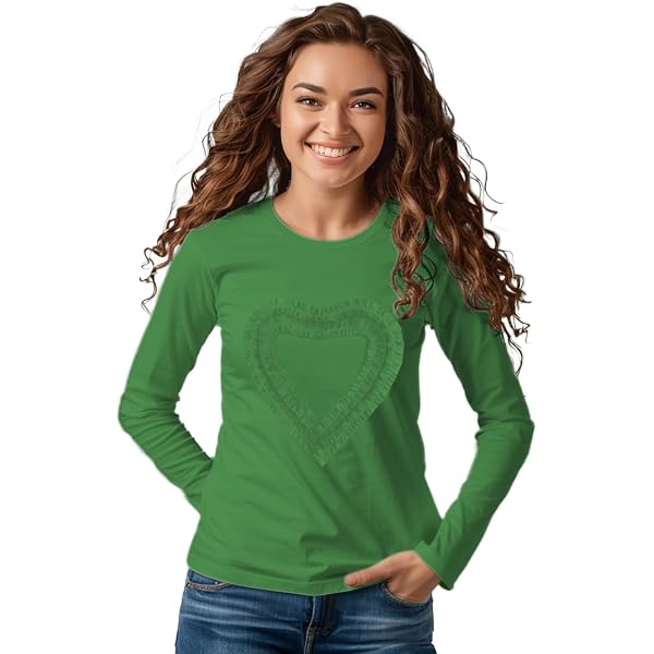 Ipuang Girls' Heart-Shaped Short Sleeve T-Shirt - Combed Cotton Jersey Top For Ages 2-13