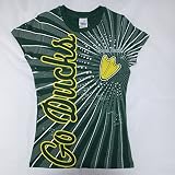 NCAA Oregon Ducksレディースグリーン半袖ラインストーンシャツ( XL )