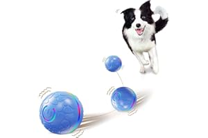 Candykenny 犬 ボール 動くボール 自動 電動ボール 障害物検知 光るボール 犬用 おもちゃ 回転 跳ねる 安全 LEDライト付き USB充電式 丸洗い可能 ストレス発散 ストレス解消 運動不足対策 中小型犬 猫用 誕生日 プレゼント