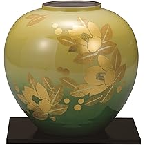 Amazon.co.jp: 【九谷焼】 8号花瓶 釉裏金箔彩山茶花 木箱入り