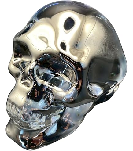 Amazon.co.jp: ガラス置物 幸運 オブジェ K9 ドクロ 髑髏 スカル