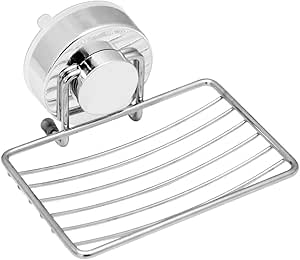 石鹸置き 石鹸ホルダー しっかり固定 吸盤 強力吸着 水切り お風呂 バス用品 ステンレス シルバー LP(エルピ)