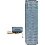 Naturehike エアーマット 自動膨張 キャンプ用 キャンプマット 厚手 超軽量490g アウトドア 車中泊マット テント泊 防水防潮 防災 四季使用可能 通気性に汗 が溜まらない 夏用 収納袋付き (長方形-ブルー)