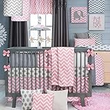 Swizzle Pink 4 Piece Baby Crib Bedding Set by Sweet Potato by Sweet Potatoes