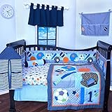 9 Pcs Crib Bedding Nursery set ALL STAR SPORTS baby boy bumper included soft and cute by Crib Island