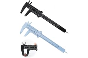 デジタルノギス 2PCS 定規 バーニアキャリパー ミニノギス ダブルスケール定規 プラスチック製 150mm ミニ 持ち運び DIY 実用的 定規 測定ツール（ブルー＆ブラック）