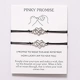 JEVI Friendship Bracelets for Best Friend Couple Family Handmade Pinky Promise Bracelets Adjustable Relationship Bracelet for