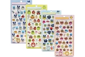 3dシール 立体シール たまごっち まめっち めめっち くちばっち 可愛い ぷくぷく ごほうび キラキラ ぷっくりステッカー 3D立体ステッカー 贈り物 人気 プレゼント DIY用 手帳用 (4枚入り,Aセット) [並行輸入品]