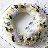 ふわふわのホワイトリース　　(ドライフラワー)