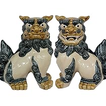 新品　やちむん　シーサー Amazon.co.jp: やちむん (沖縄陶器) 朝日陶器 シーサー 門柱(高