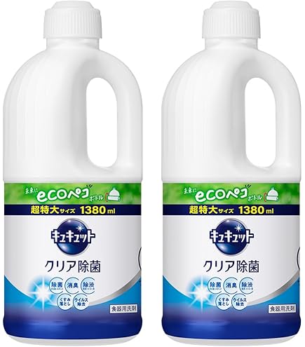 超特大キュキュット1380ml  除菌 食器用 洗剤 Amazon.co.jp: キュキュット 【大容量】 食器用洗剤 クリア除菌