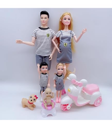 Amazon | Dollcube 6人家族人形セット 妊娠中のお母さんとお父さんと3