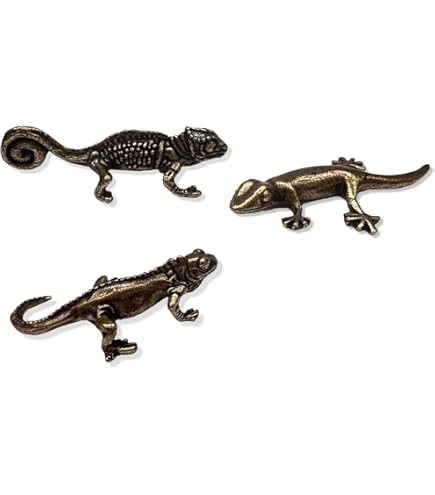 Amazon.co.jp: トリチューン ゴールド トカゲ 彫刻 ソリッド メタル