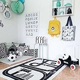 lzttyee長方形HighwayパターンベビーRacingアドベンチャー毛布クロールマットゲームカーペットPlaymatsエリアラグfor Kid 's Bedroom