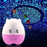 LIWUYOU Creative Lovely Pig Shape USB Projection Lamp Star LED Projector Night Light with Speaker Re