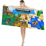 マインク-ラフト MINEECRAFT ビーチタオル バスタオル タオル 速乾 ヘアタオル 大判 おしゃれ キャラクター 萌え 限定 グッズ マイクラ ゲーム (133x84cm)
