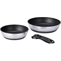 Amazon.co.jp: 北陸アルミ 取っ手のとれる フライパン 3点セット(20cm