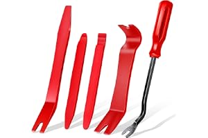 Menbyci 5 Pack Car Trim Removal Tool Kit, No Scratch Panel Door Window Audio Pry Tool Kit, Auto Clip Pliers Fastener Remover, Push Pin Puller, Clip, Molding, Dashboards, Interior Trim Repair Tools